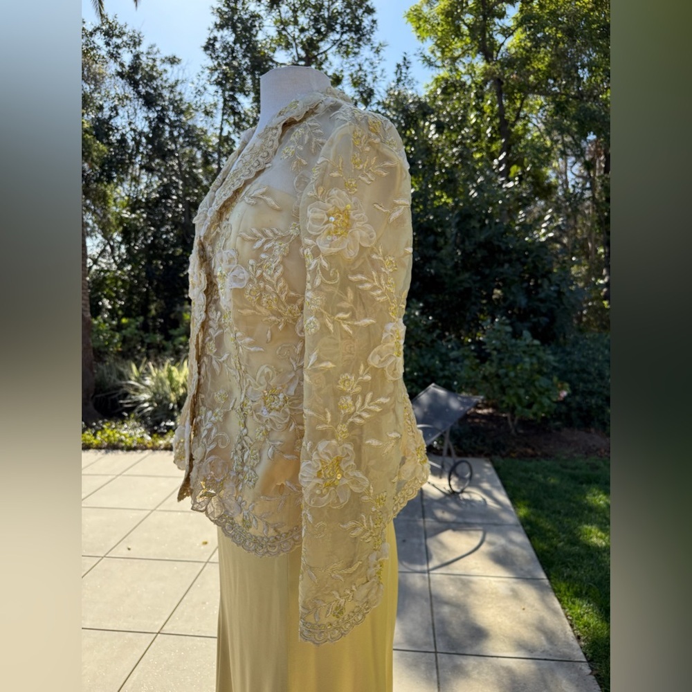 Lucy De Castenou custom 3-pc skirt, cami and hand-embellished jacket - size XL - Picture 4 of 12